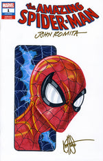 DF AMAZING SPIDERMAN #1 BLANK VARIANT SIGNED BY JOHN ROMITA SR AND REMARKED BY KEN HAESER WITH A SPIDERMAN SKETCH thumbnail