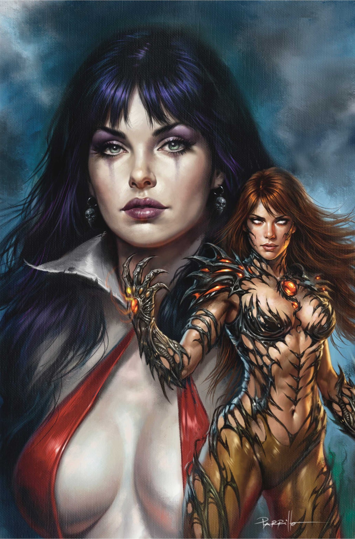 VAMPIRELLA X WITCHBLADE SPECIAL #1 (ONE SHOT) CVR G LUCIO PARRILLO METAL PREMIUM VAR