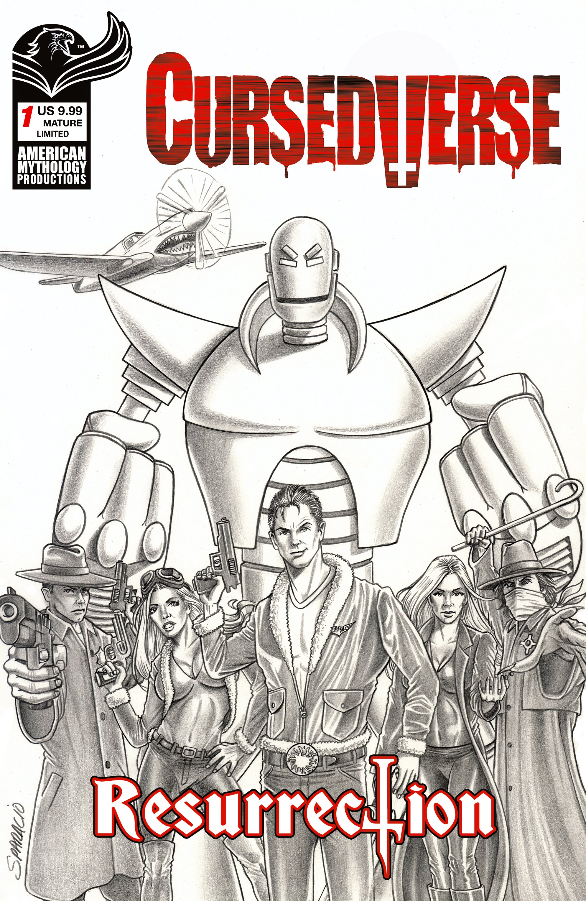 CURSEDVERSE RESURRECTION #1 CVR E MARK SPARACIO LTD B&W VAR