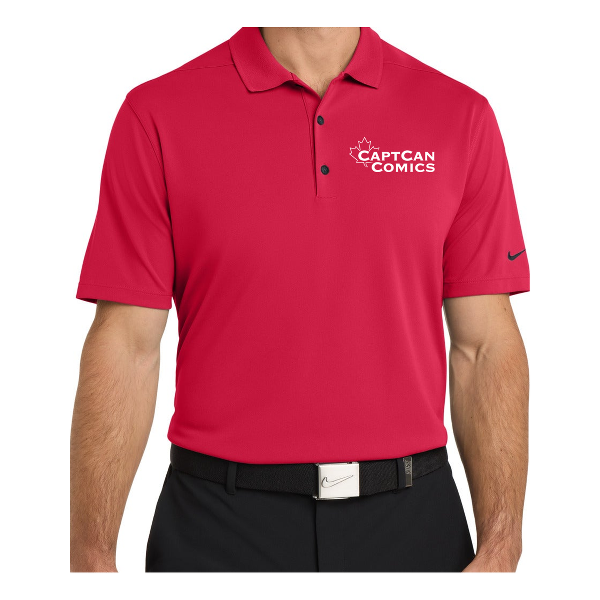 Red Nike CaptCan polo