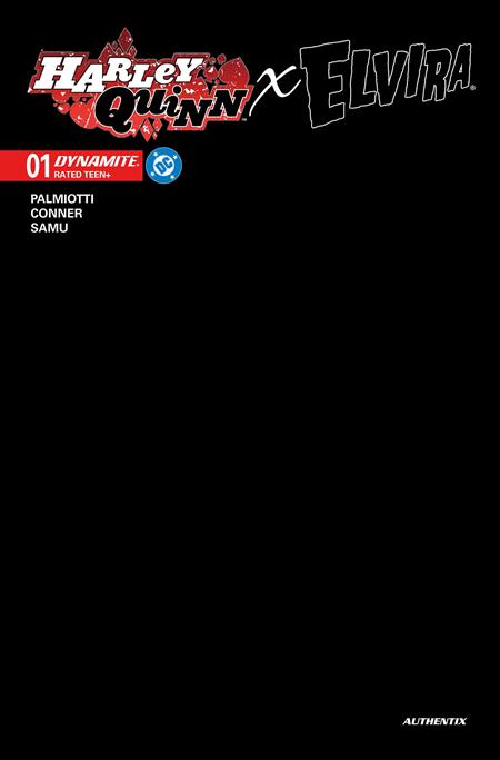 Harley Quinn X Elvira 1 Black Blank Variant (2025)
