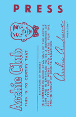 ARCHIES MADHOUSE #1 FACSIMILE EDITION CVR C BOB MONTANA ARCHIE FAN CLUB CARD VAR thumbnail