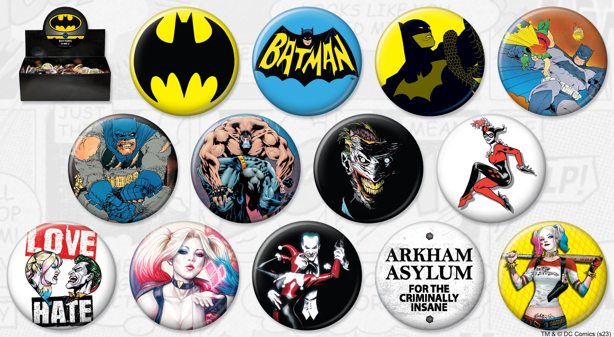 ATA-BOY DC BATMAN 144 PIECE BUTTON ASST (NET)