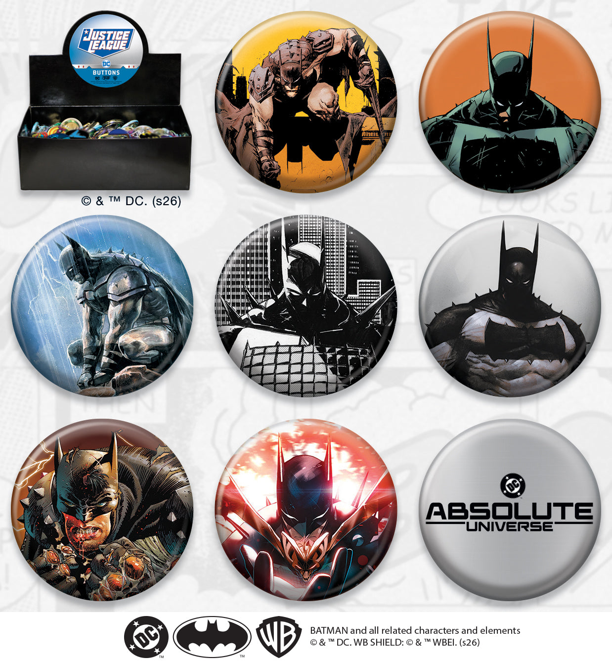 ATA-BOY DC ABSOLUTE 144 PIECE BUTTON ASST (NET)