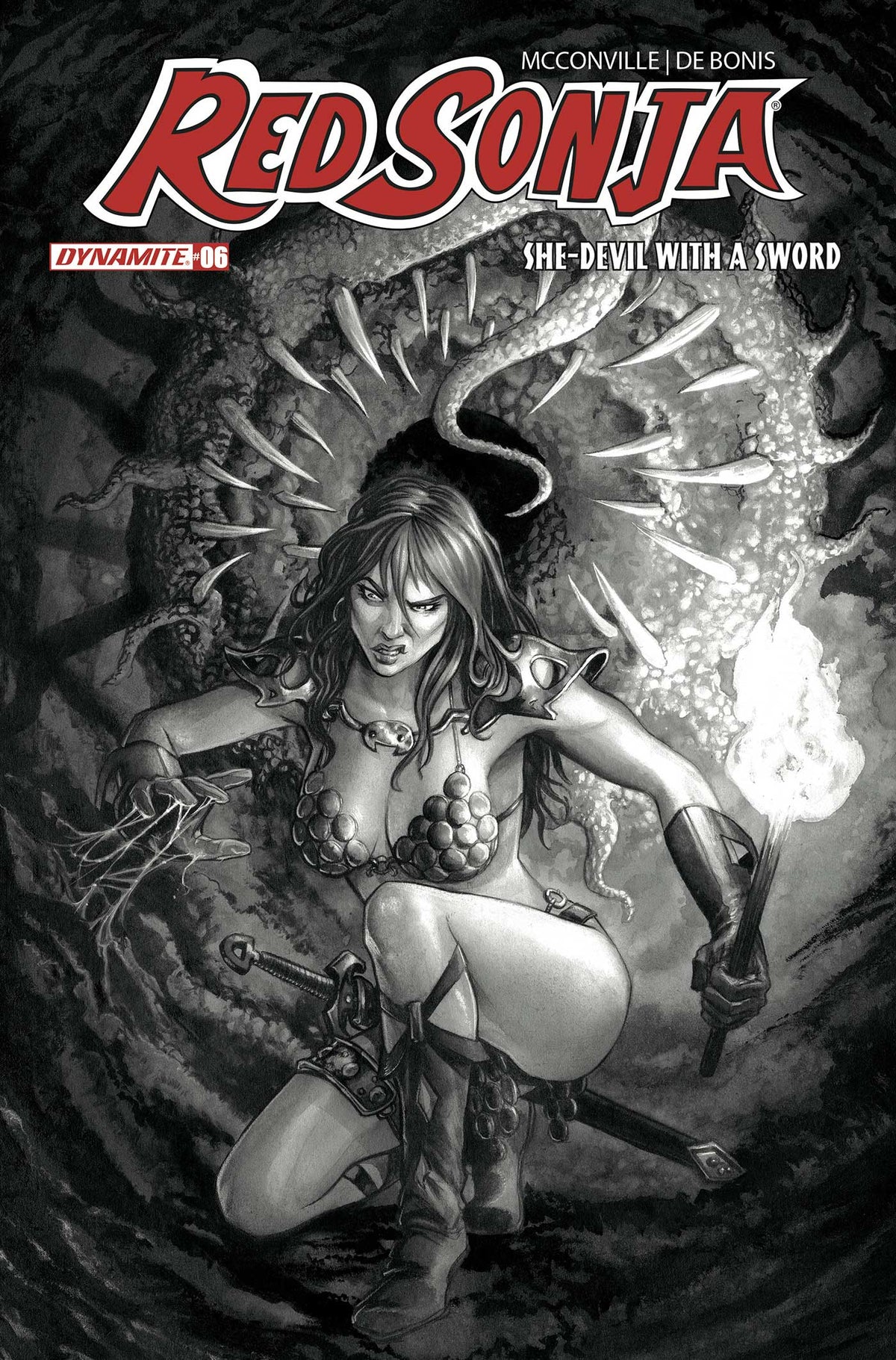 Red Sonja She Devil With a Sword #6 Rooth Virgin B&W Incentive Variant