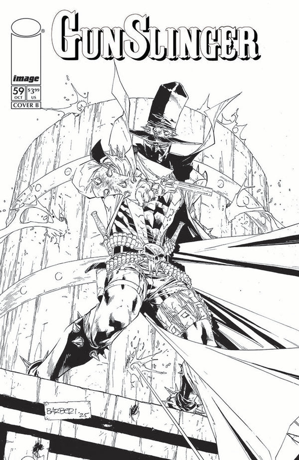 GUNSLINGER SPAWN #59 CVR B CARLO BARBERI B&W VAR