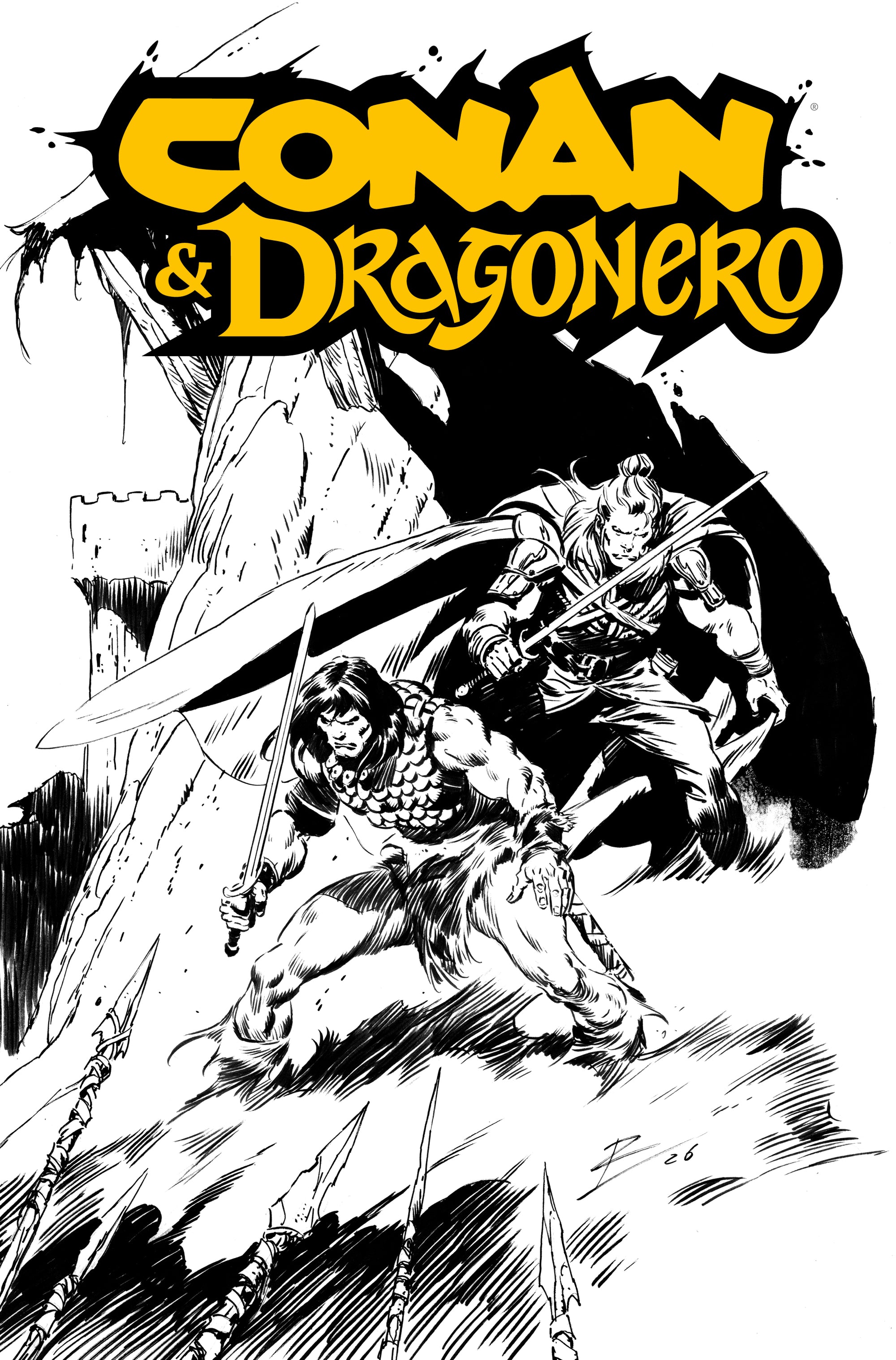 CONAN & DRAGONERO #1 SDCC EXCLUSIVE ROB DE LA TORRE INKS CARDSTOCK VAR (MR)