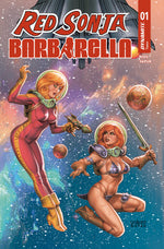 RED SONJA BARBARELLA #1 CVR F JOSEPH MICHAEL LINSNER FOIL VAR thumbnail