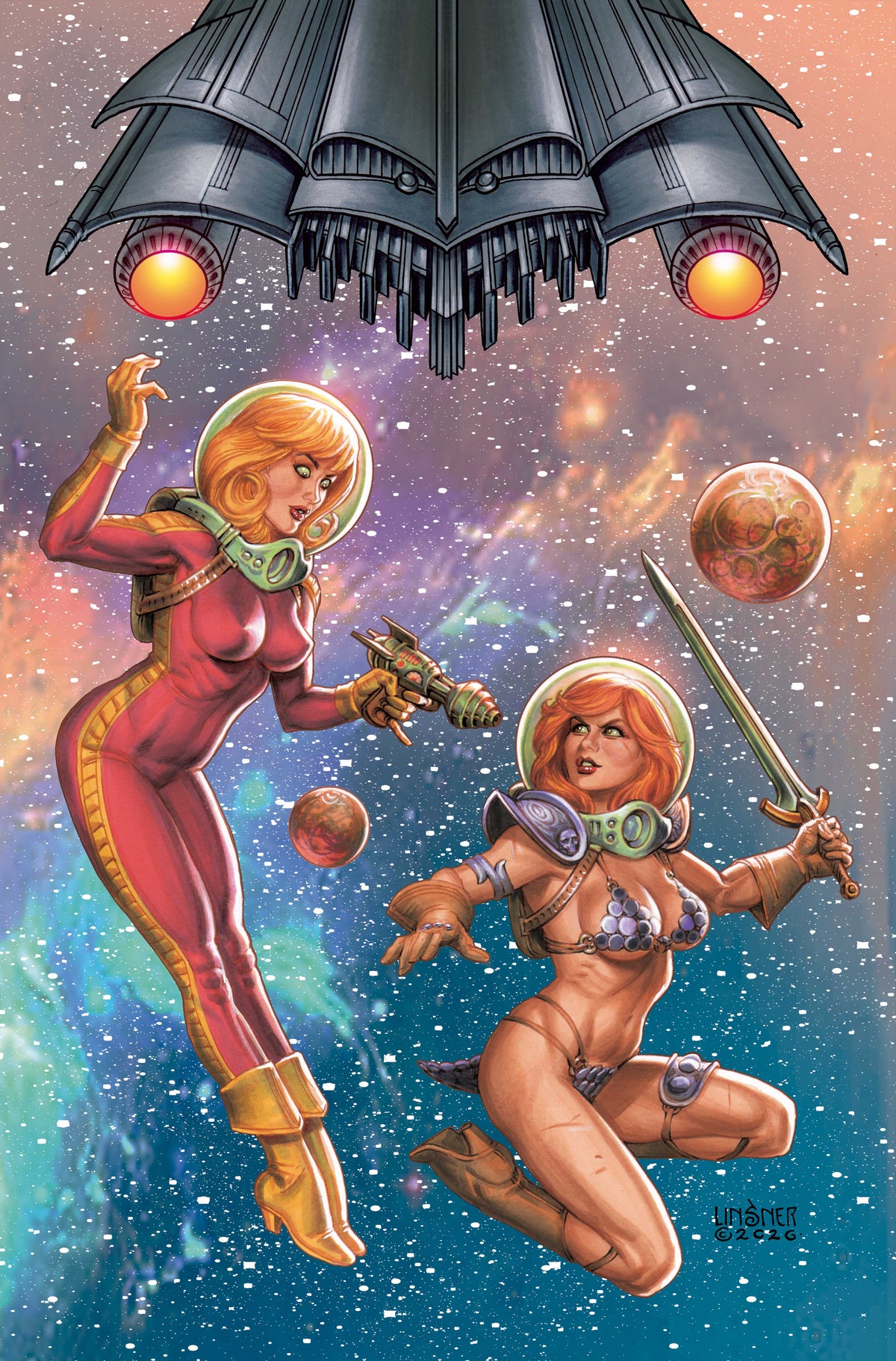 RED SONJA BARBARELLA #1 CVR J JOSEPH MICHAEL LINSNER LTD VIRGIN VAR