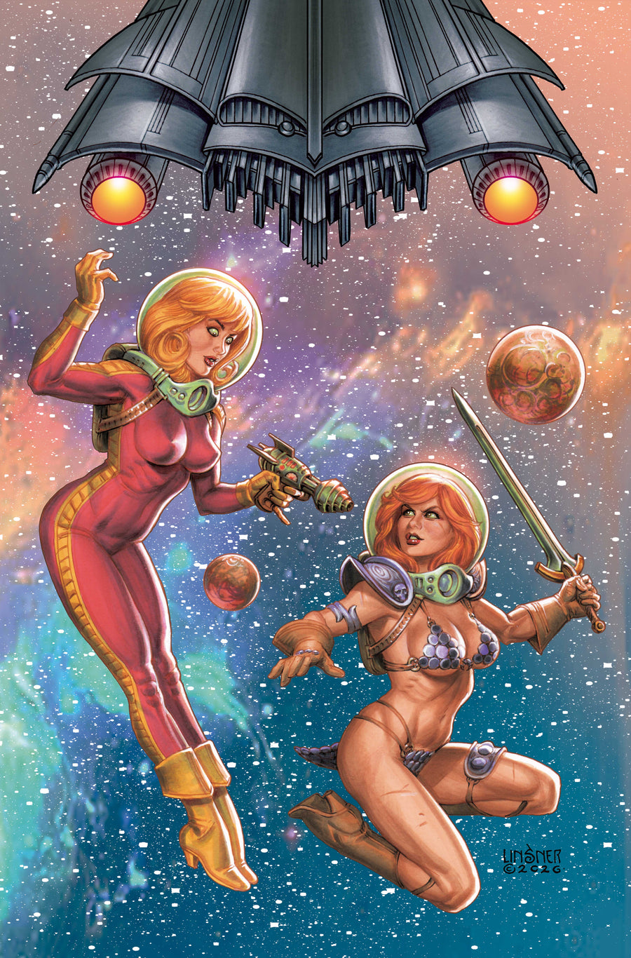 RED SONJA BARBARELLA #1 CVR J JOSEPH MICHAEL LINSNER LTD VIRGIN VAR
