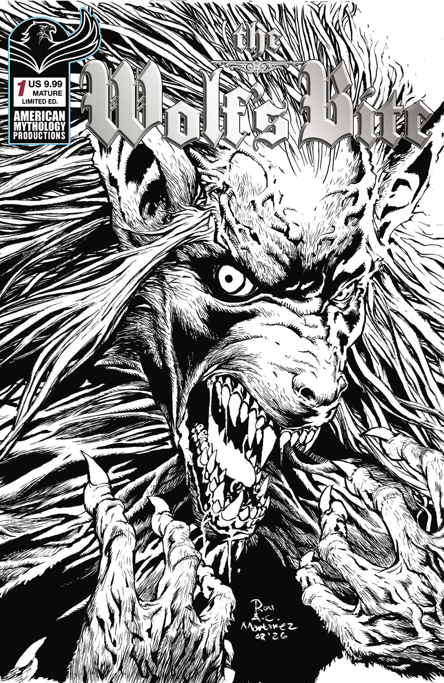WOLFS BITE #1 (ONE SHOT) CVR C ROY ALLAN MARTINEZ B&W LIMITED EDITION VAR (MR) LIMITED TO 350 COPIES ALLOCATIONS MAY OCCUR
