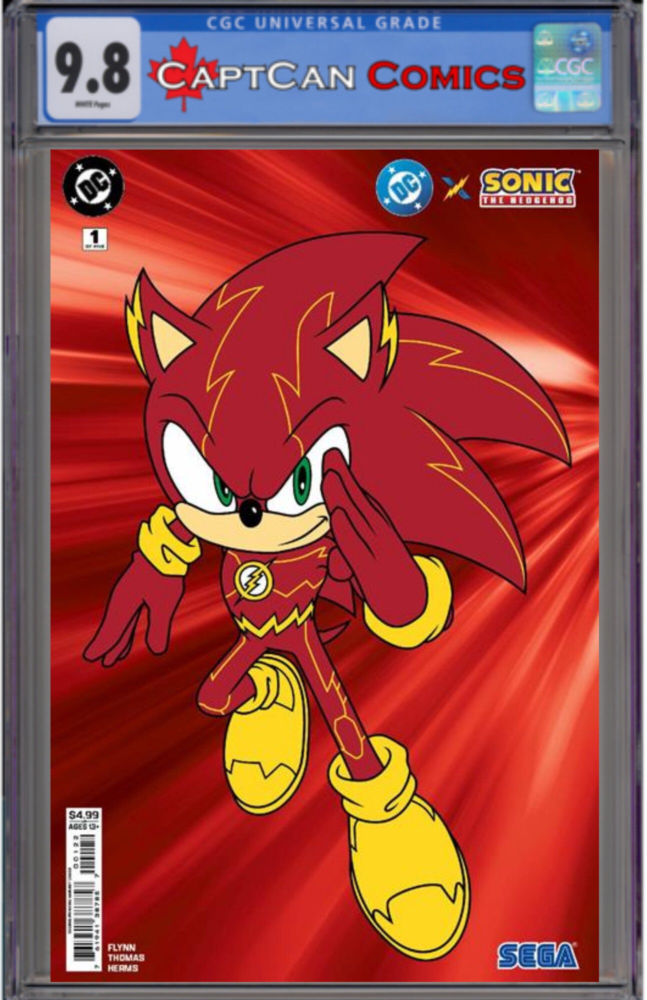 DC X SONIC THE HEDGEHOG #1 (OF 5) Second Printing Cvr B Flash Card Stock var
