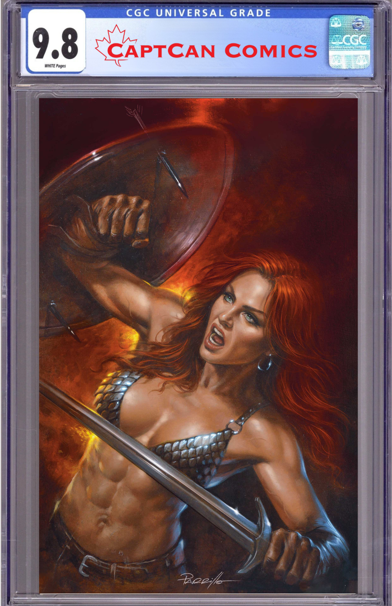 RED SONJA SHE DEVIL WITH A SWORD #5 CVR F LUCIO PARRILLO METAL PREMIUM VAR