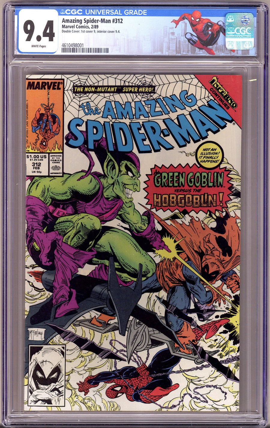 The Amazing Spider-Man Vol 1 312 CGC 9.4 (NM) Double Cover  (1989)