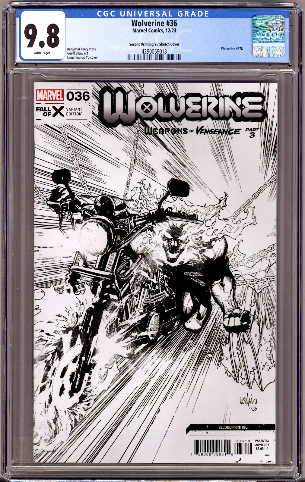 Wolverine Vol 7 36 CGC 9.8 (NM/M)   (2023) Yu 2nd Print  Variant  