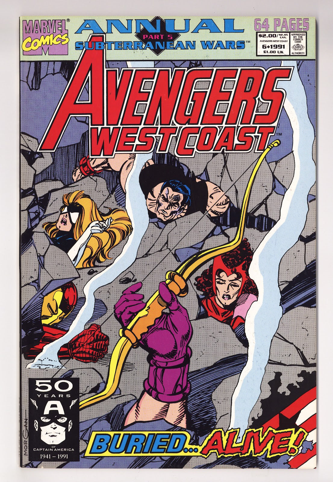 Avengers West Coast Annual Vol 2 6  High Grade   (1991)   Direct  