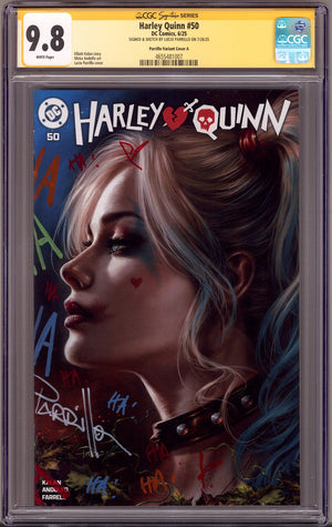 Harley Quinn Vol 4 50 CGC 9.8 (NM/M) (2025) Parrillo Exclusive Variant Signed / Remarked x1 Cover Lucio Parrillo