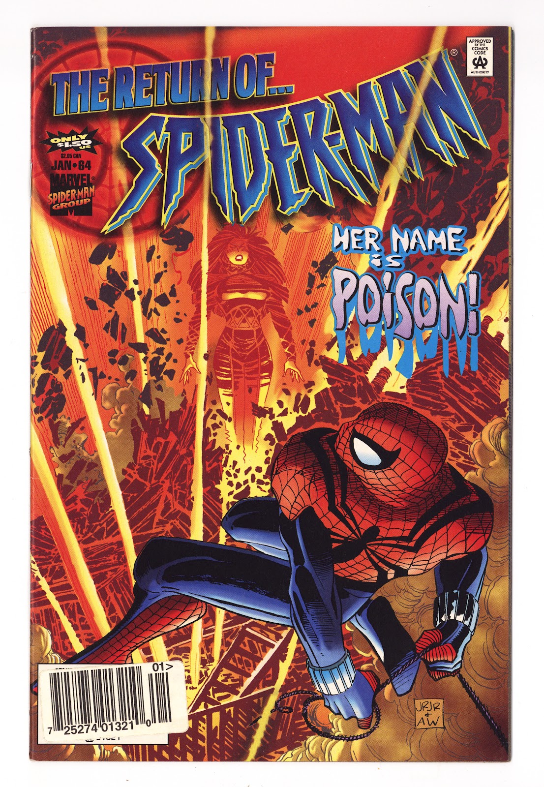 Spider-Man Vol 1 64 Mid Grade Sticker on Cover (1996) Newsstand 