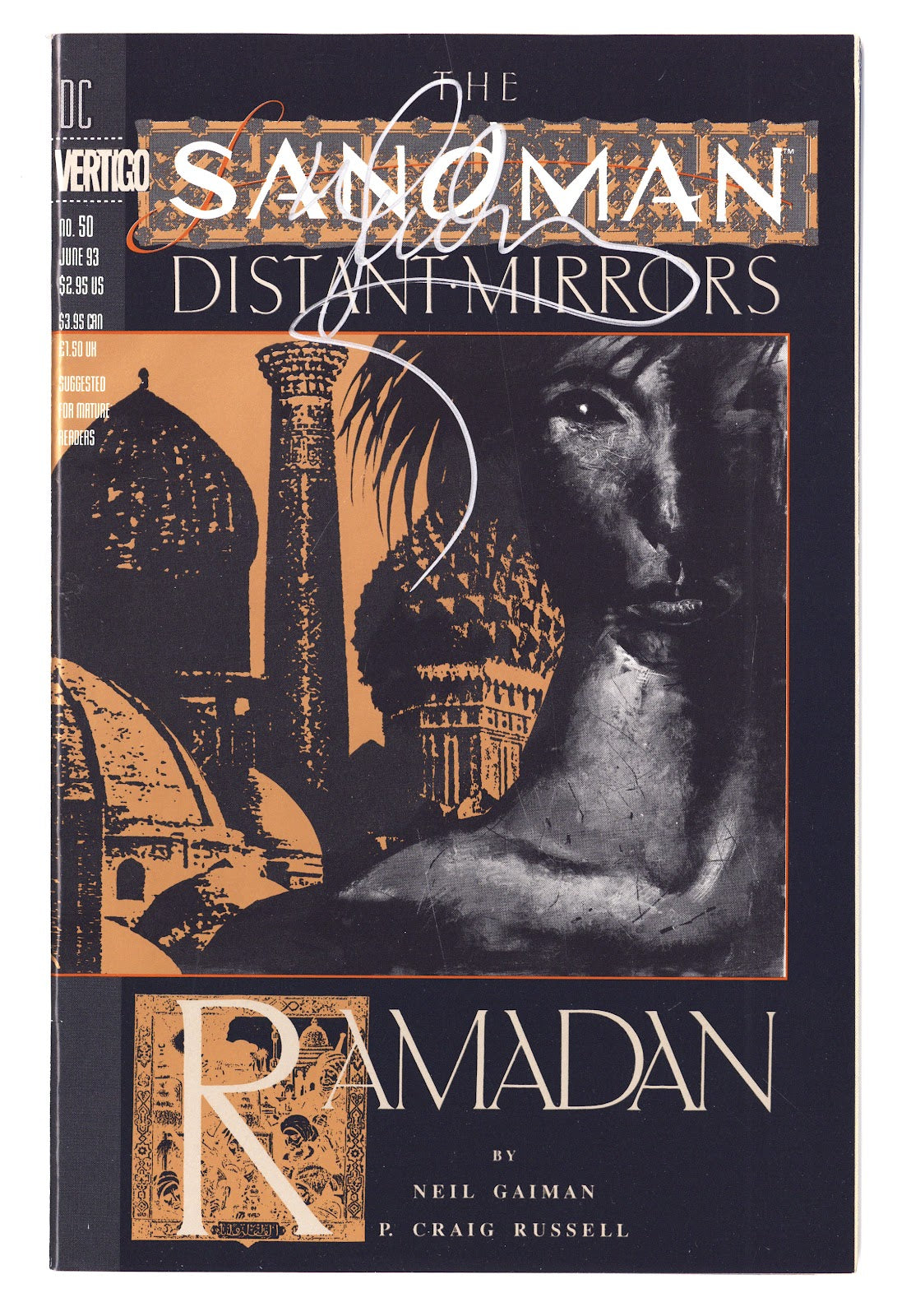 Sandman Vol 2 50 FN (6.0) (1993)  Signed x1 Cover Neil Gaiman 