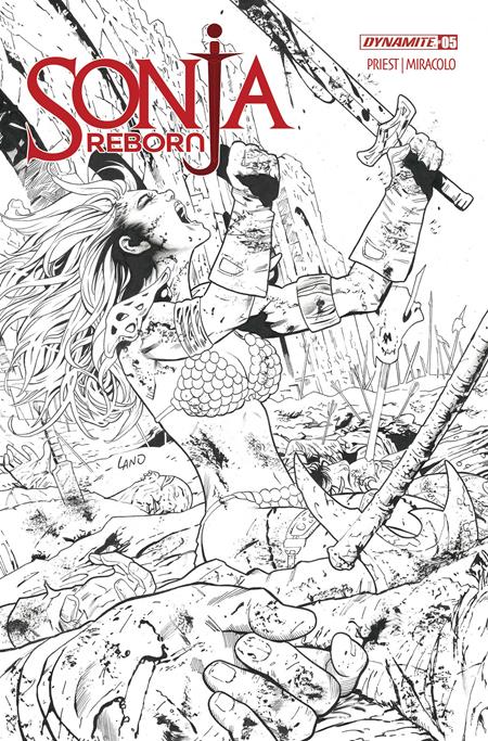 SONJA REBORN #5 CVR K GREG LAND LINE ART FOC BONUS VAR