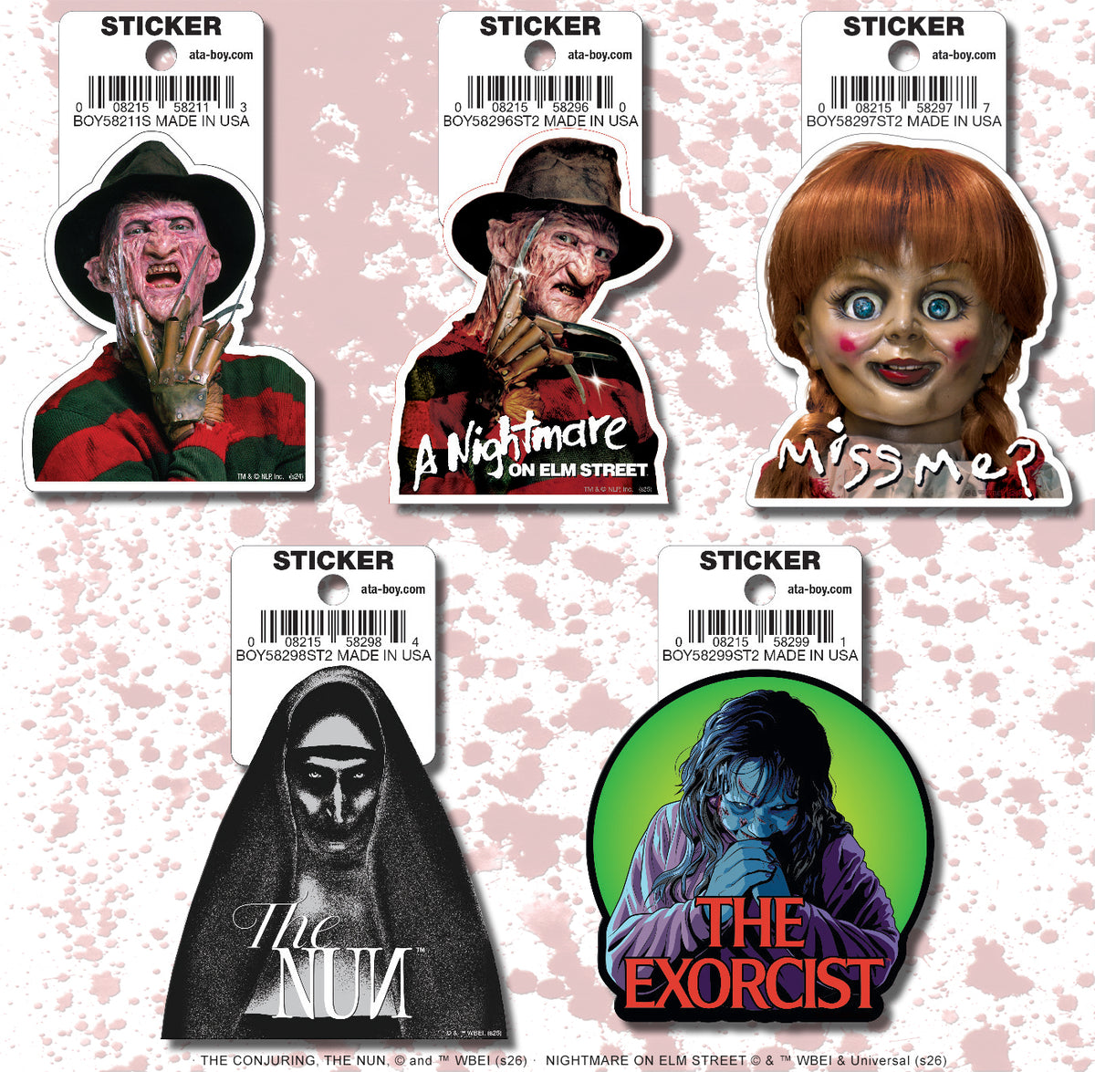 ATA-BOY HORROR MOVIES 15 STICKER PACK # 1 (NET)