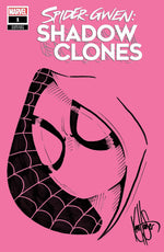 DF SPIDERGWEN SHADOWCLONES #1 PINK BLANK VARIANT WITH A SPIDERGWEN SKETCH BY KEN HAESER ALLOCATIONS MAY OCCUR. thumbnail
