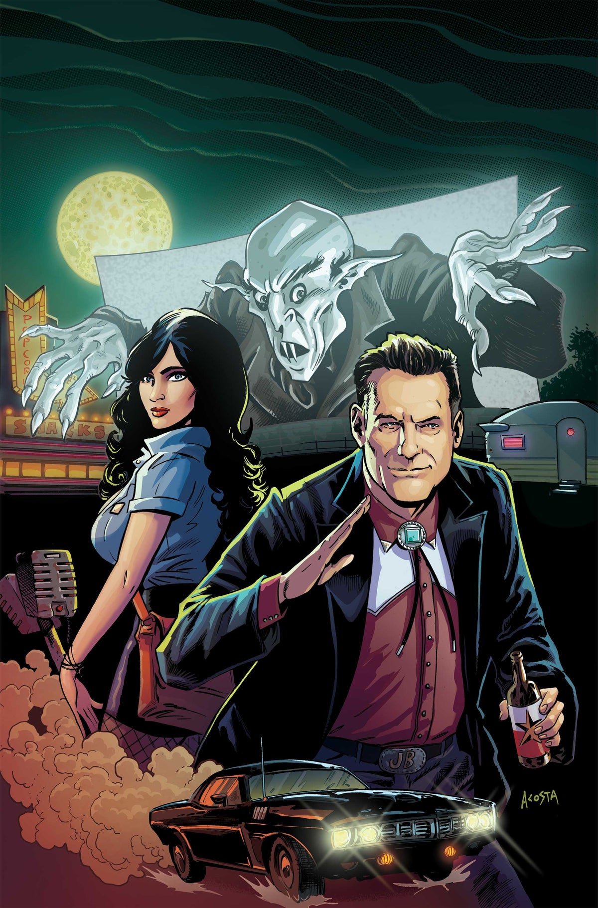 MONSTERVISION FEATURING JOE BOB BRIGGS AND DARCY #1 CVR G DAVE ACOSTA LTD VIRGIN VAR