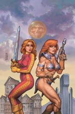 RED SONJA BARBARELLA #2 CVR F JOSEPH MICHAEL LINSNER METAL PREMIUM VAR thumbnail