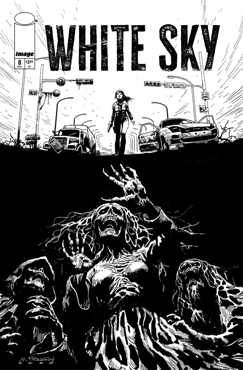 WHITE SKY #8 CVR B MARCELO FRUSIN B&W VAR (MR)