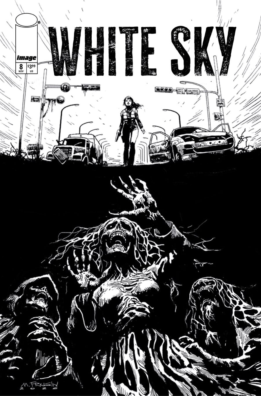 WHITE SKY #8 CVR B MARCELO FRUSIN B&W VAR (MR)