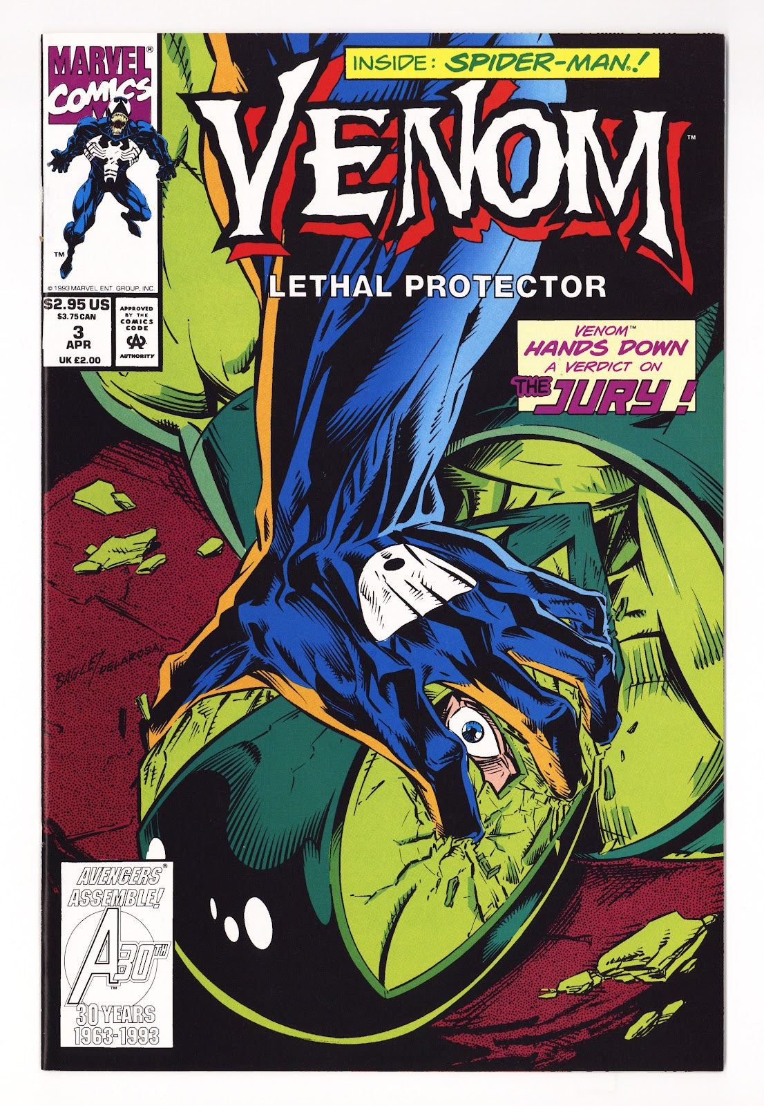 Venom: Lethal Protector Vol 1 3  NM- (9.2)   (1993)     