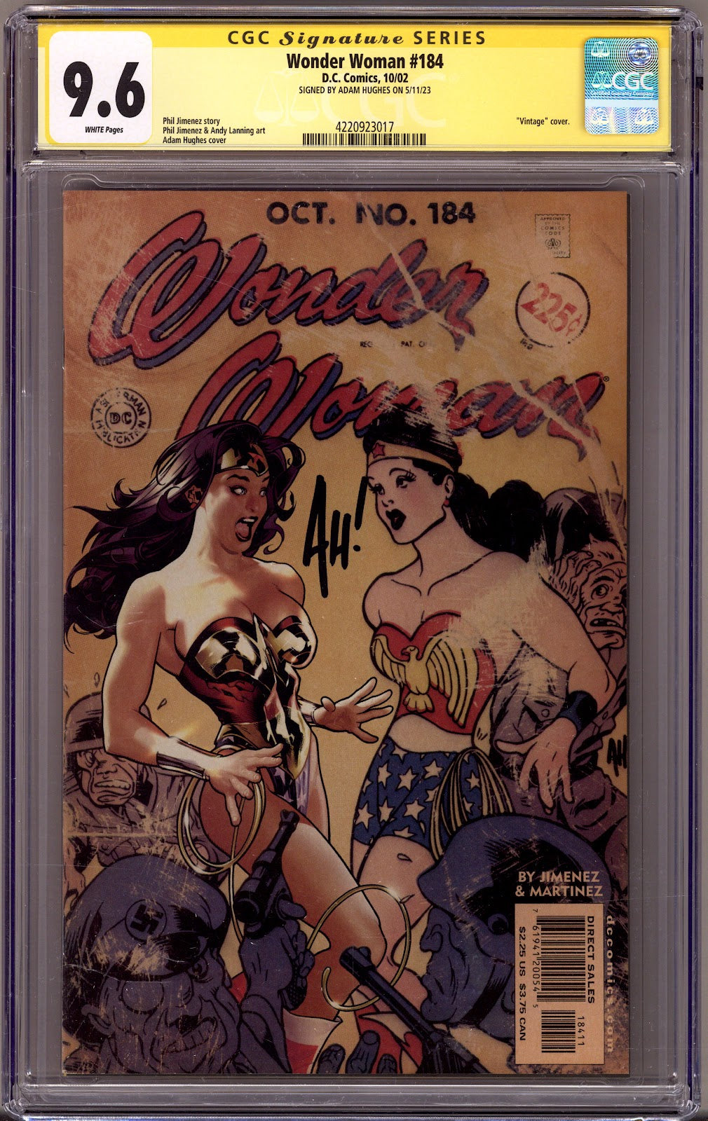 Wonder Woman Vol 2 184 CGC 9.6 (NM+) (2002) Signed x1 Cover Adam Hughes 