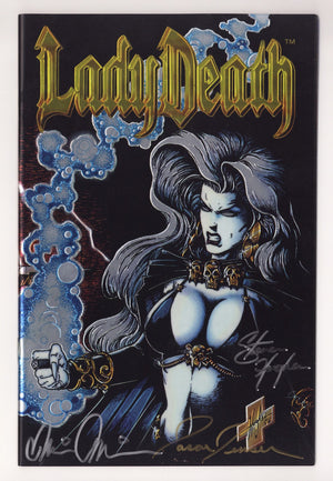 Lady Death II: Between Heaven & Hell 1 VF (8.0) (1995) Signed x3 Cover Hughes, Pulido & Jensen