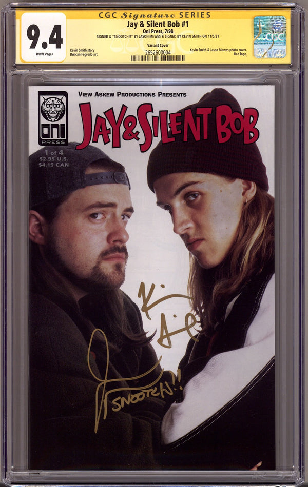 Jay & Silent Bob 1 CGC 9.4 (NM) (1998) Photo Variant Signed x2 Cover Kevin Smith & Jason Mewes