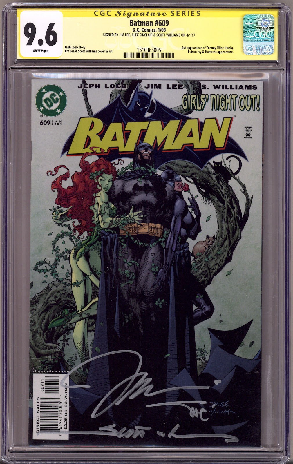 Batman Vol 1 609 CGC 9.6 (NM+) (2003) Signed x3 Cover Lee, Sinclair & Williams 