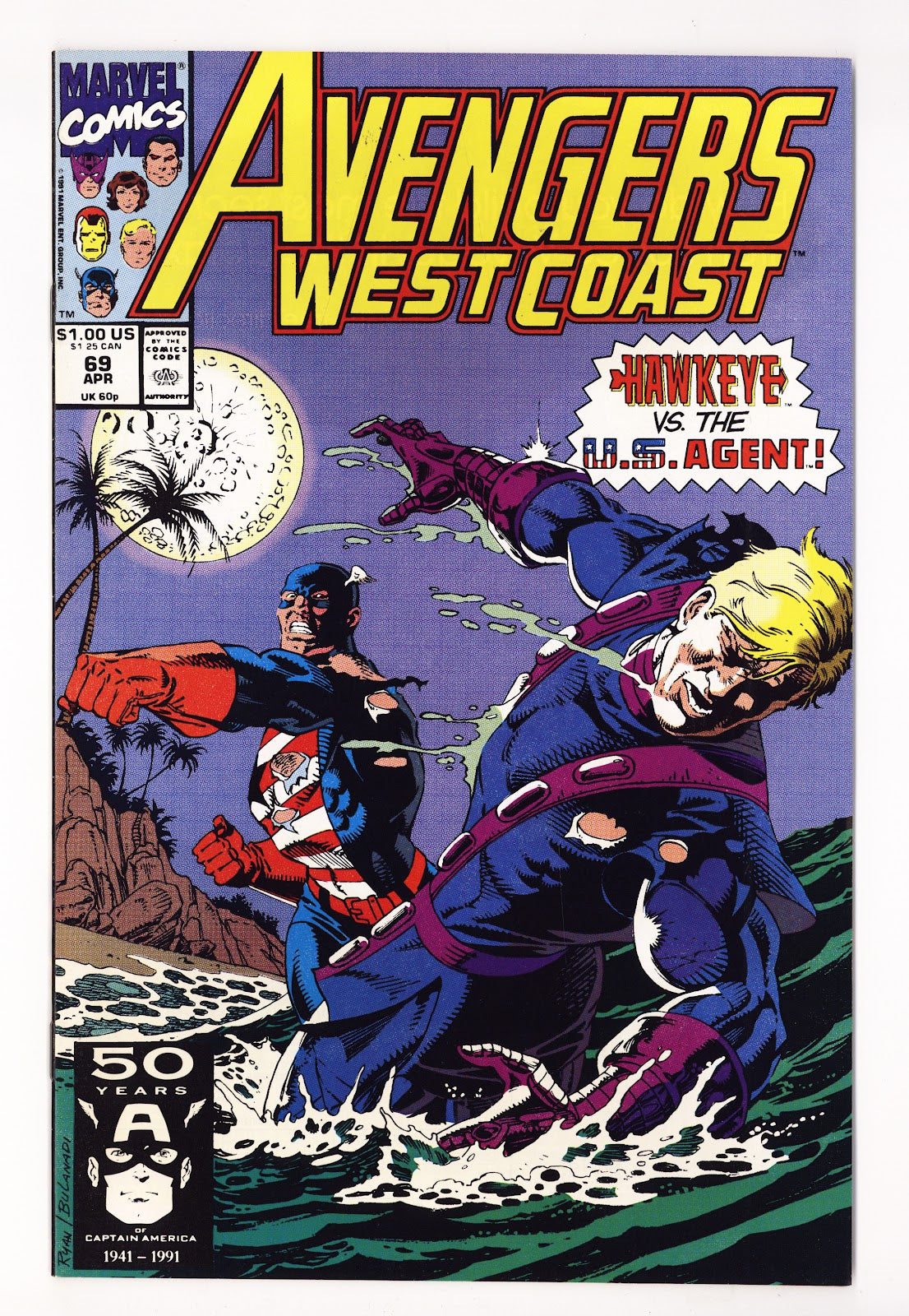 Avengers West Coast Vol 2 69  High Grade   (1991)   Direct  