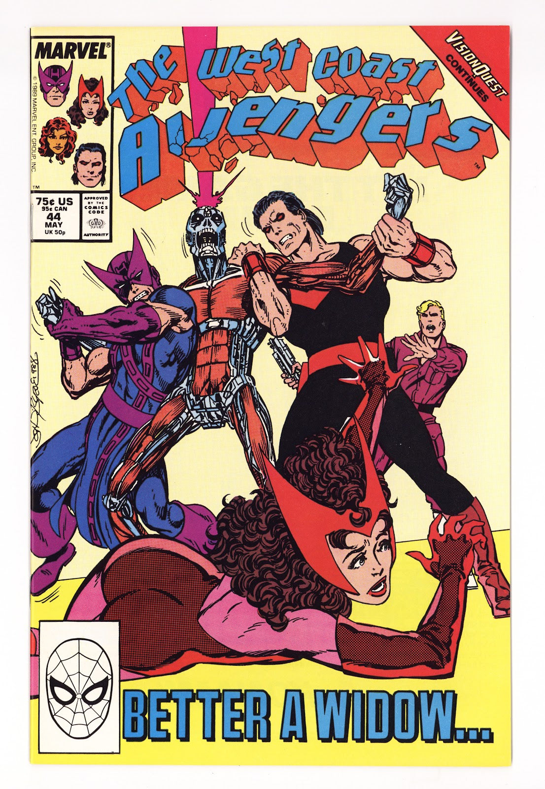 West Coast Avengers Vol 2 44 NM- (9.2) (1989) 