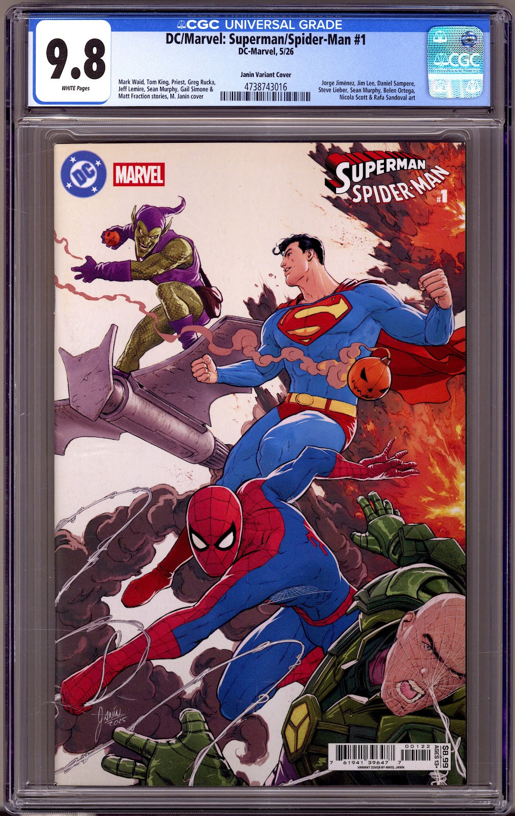DC / Marvel: Superman / Spider-Man 1 CGC 9.8 (NM/M) (2026) Janin Variant 