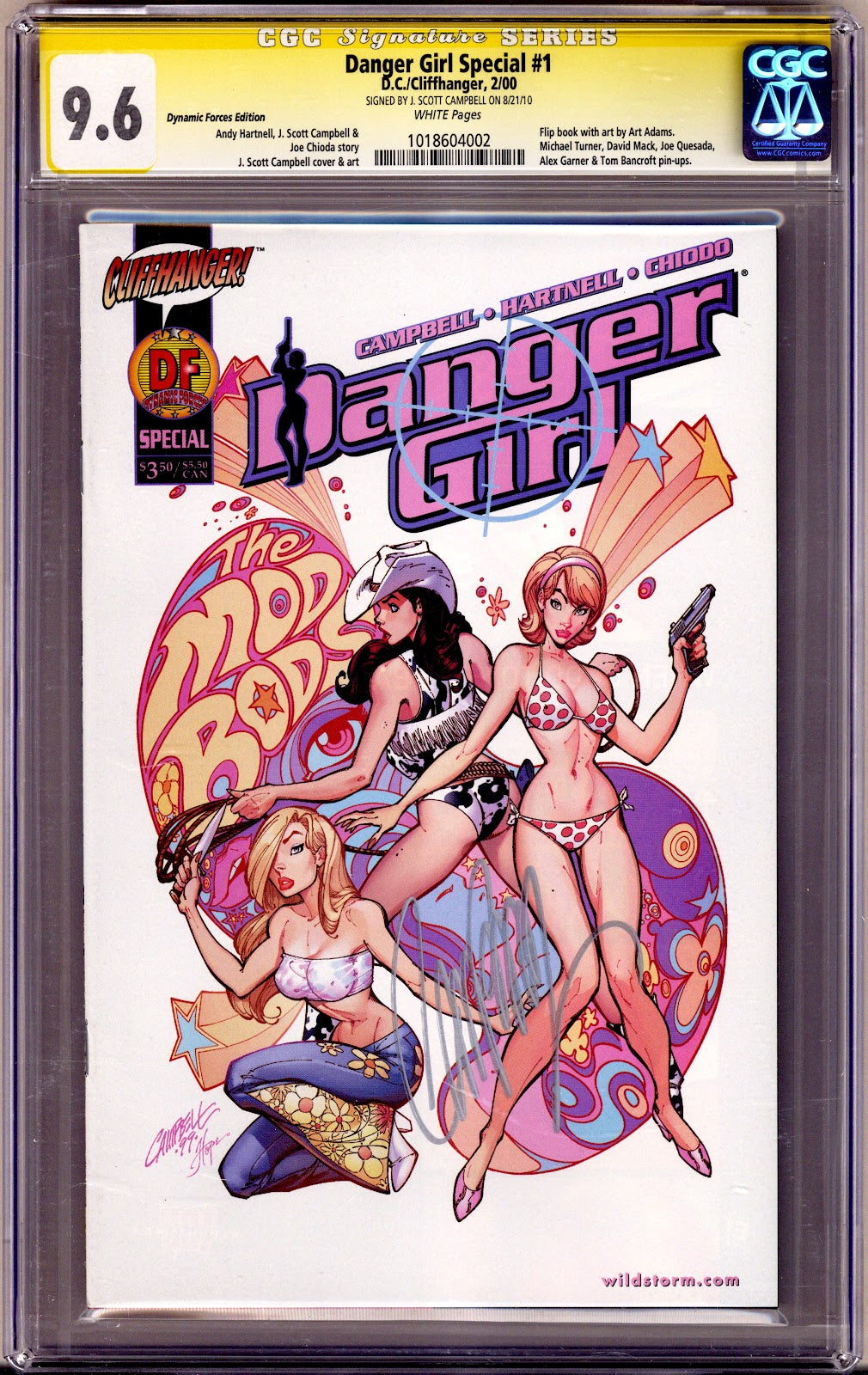 Danger Girl Special 1 CGC 9.6 (NM+) (2000) Campbell Dynamic Forces Exclusive Variant Signed x1 Cover J. Scott Campbell 