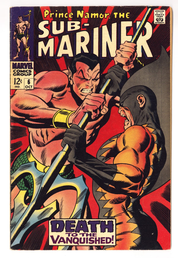 Sub-Mariner Vol 1 6  FN- (5.5)   (1968)