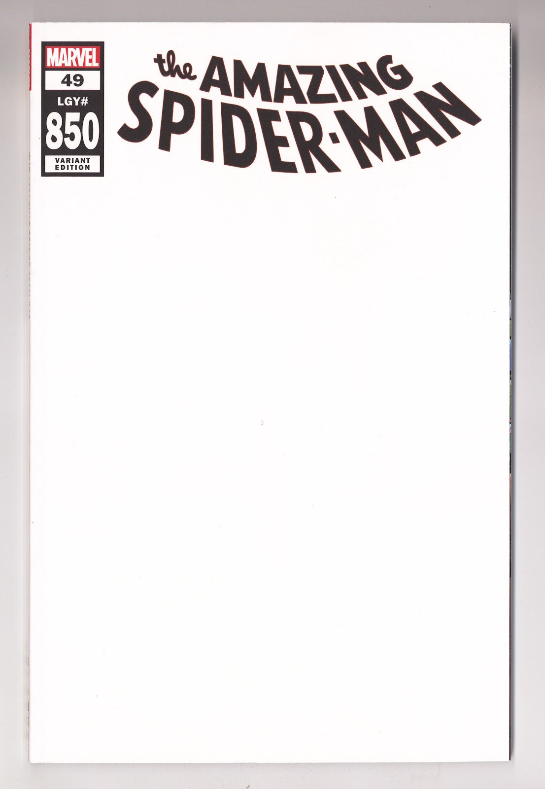 Amazing Spider-Man Vol 5 49 (850) High Grade (2020) Blank Variant 