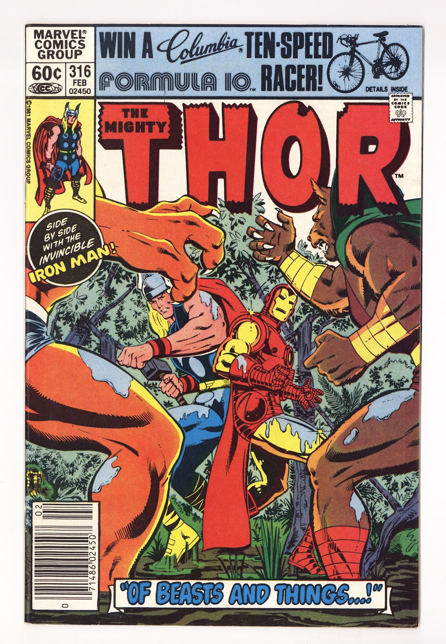 Thor Vol 1 316 High Grade (1982) Newsstand 