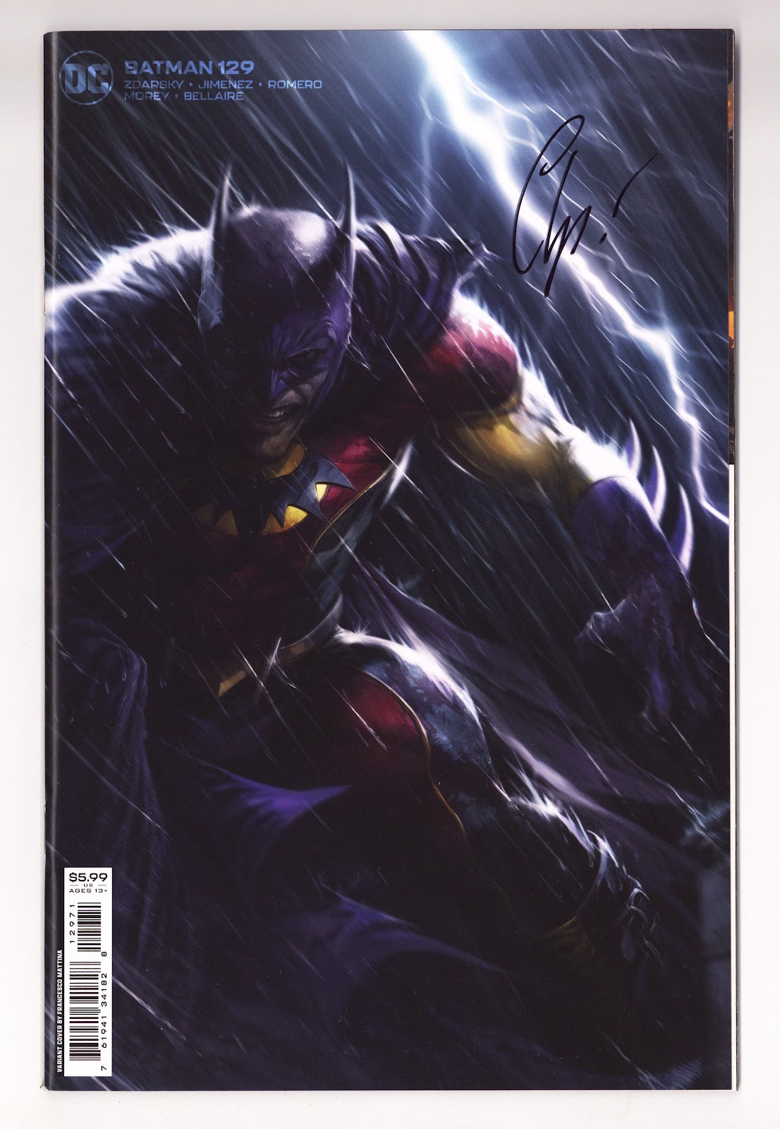 Batman Vol 3 129 High Grade (2023) Mattina Variant Signed x1 Cover Chip Zdarsky 