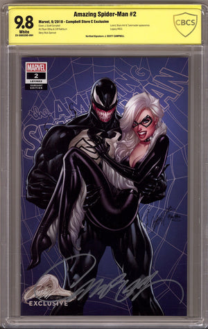 Amazing Spider-Man Vol 5 2 (803) CBCS 9.8 (NM/M) (2018) Campbell Exclusive Variant Signed x1 Cover J. Scott Campbell