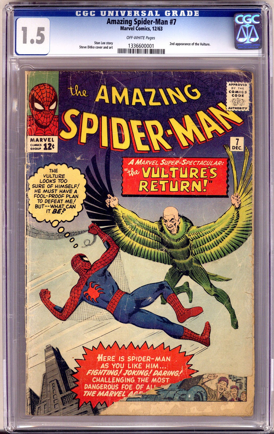 The Amazing Spider-Man Vol 1 7 CGC 1.5 (FR/GD)   (1963)