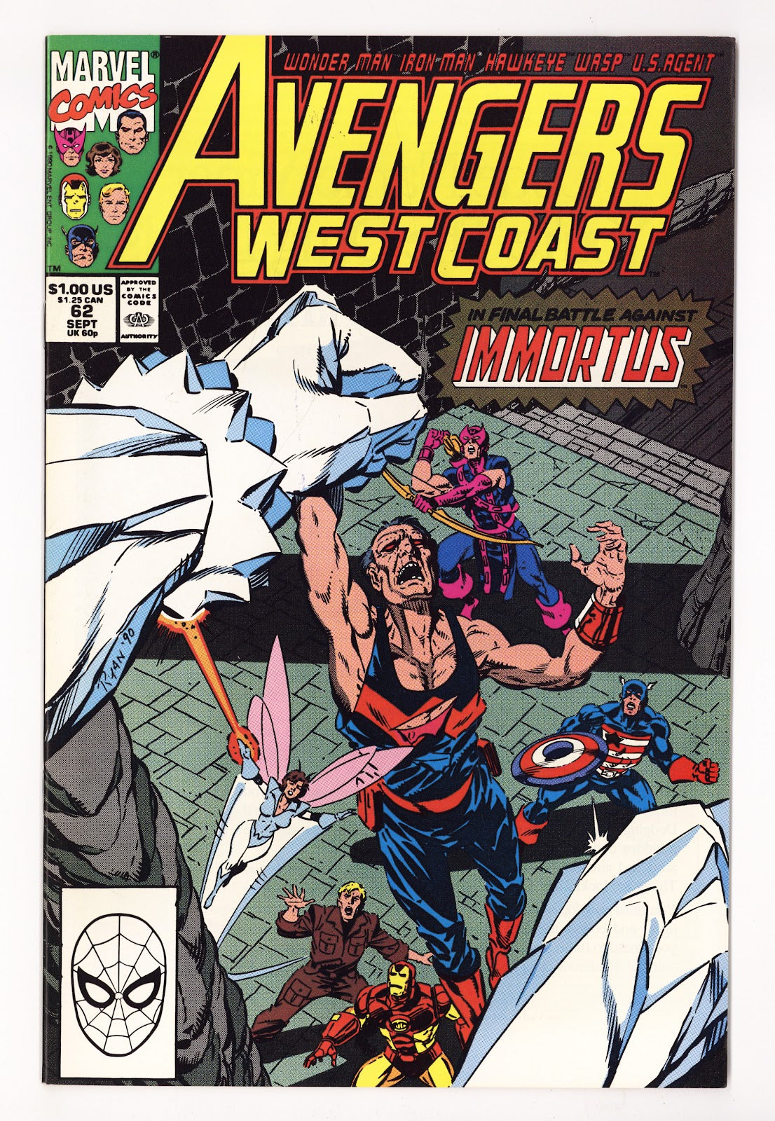 Avengers West Coast Vol 2 62  High Grade   (1990)   Direct  