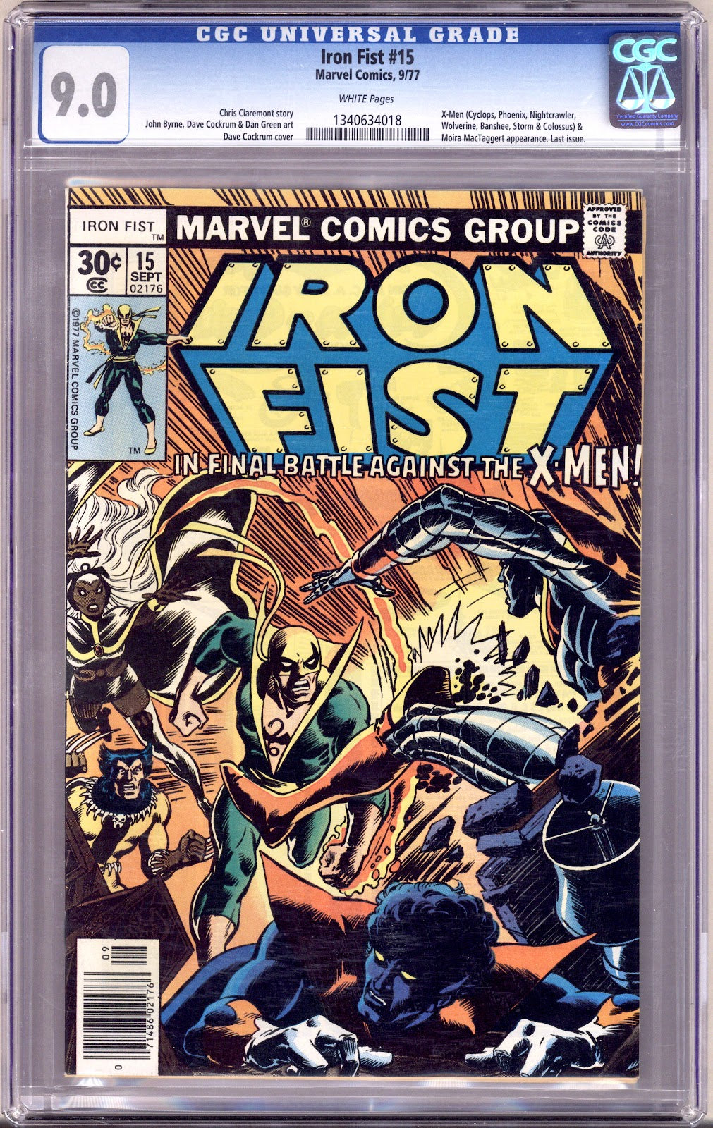 Iron Fist Vol 1 15 CGC 9.0 (VF/NM)   (1977)     