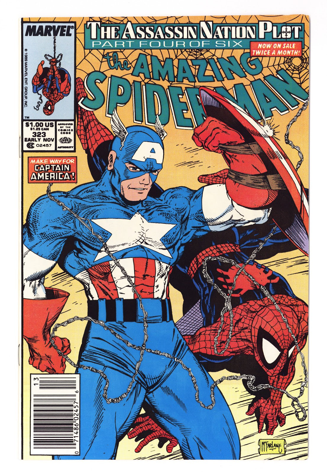 The Amazing Spider-Man Vol 1 323 VF+ (8.5) (1989) Newsstand 