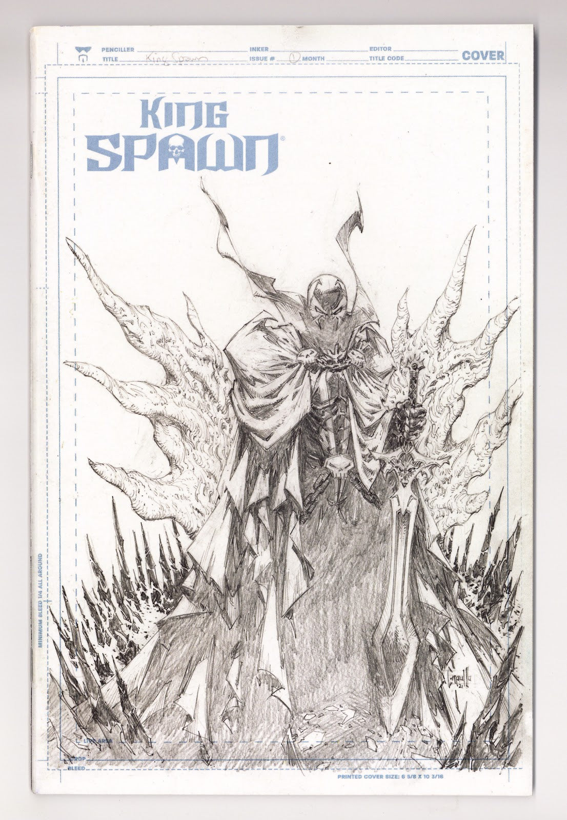 King Spawn 1 VF+ (8.5) (2021) Capullo Sketch Incentive Variant 