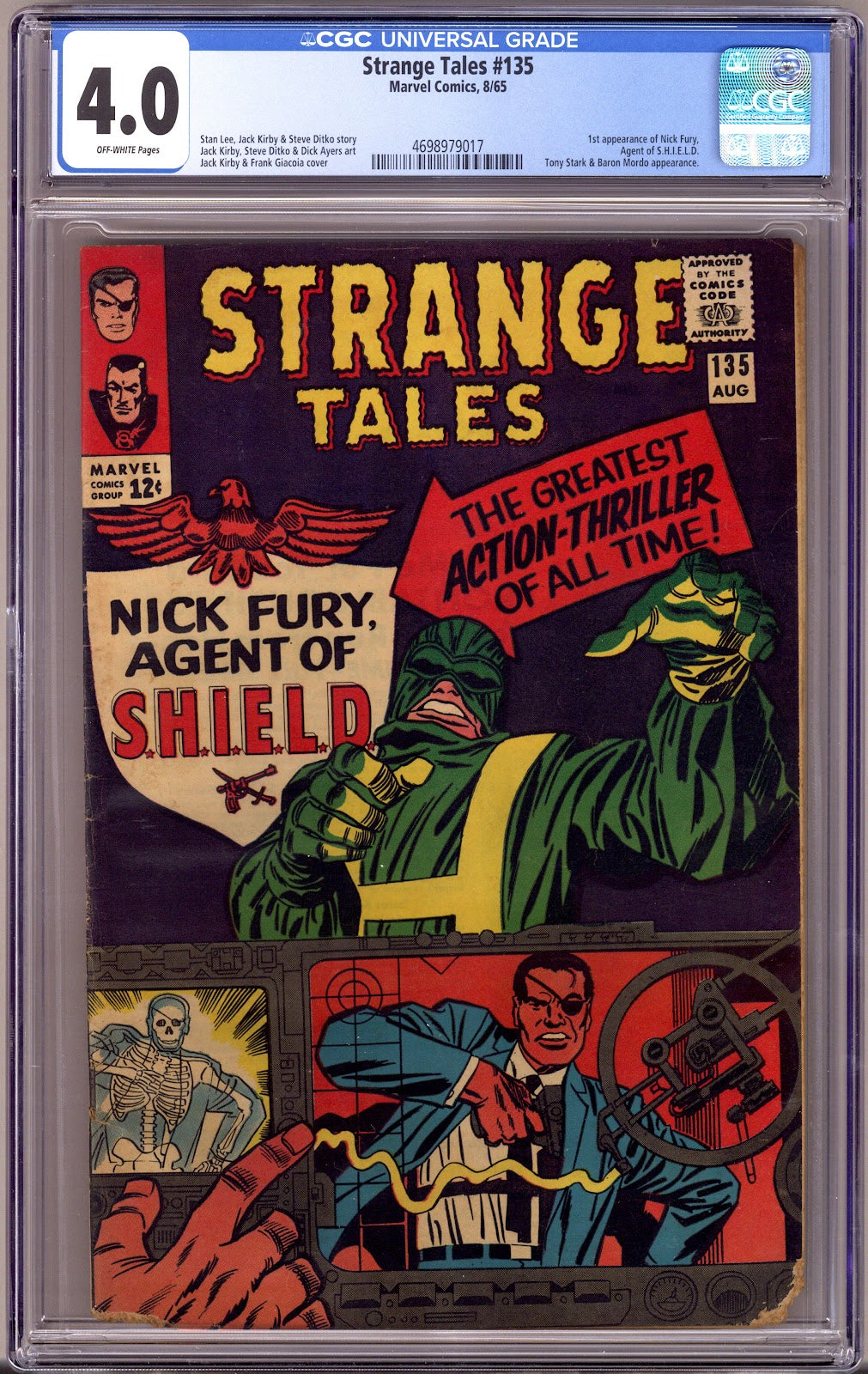 Strange Tales Vol 1 135 CGC 4.0 (VG) (1965) 
